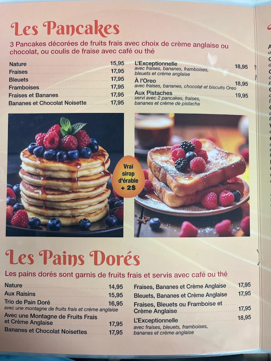 Menu, Oeufs et Crêpe