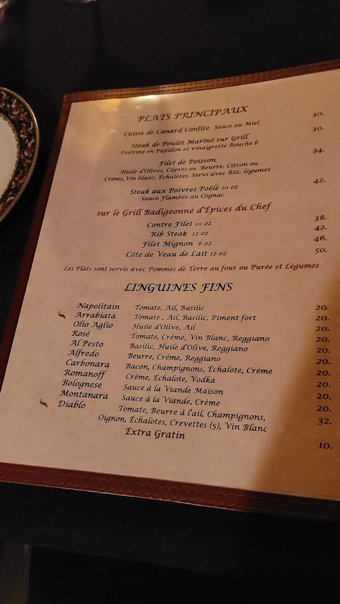 Menu, Restaurant Bouche b