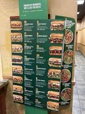 Menu, Subway