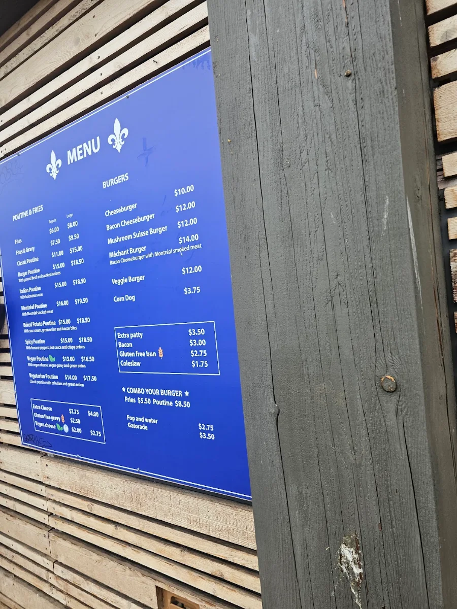 Menu, L'Authentique Poutine and Burgers