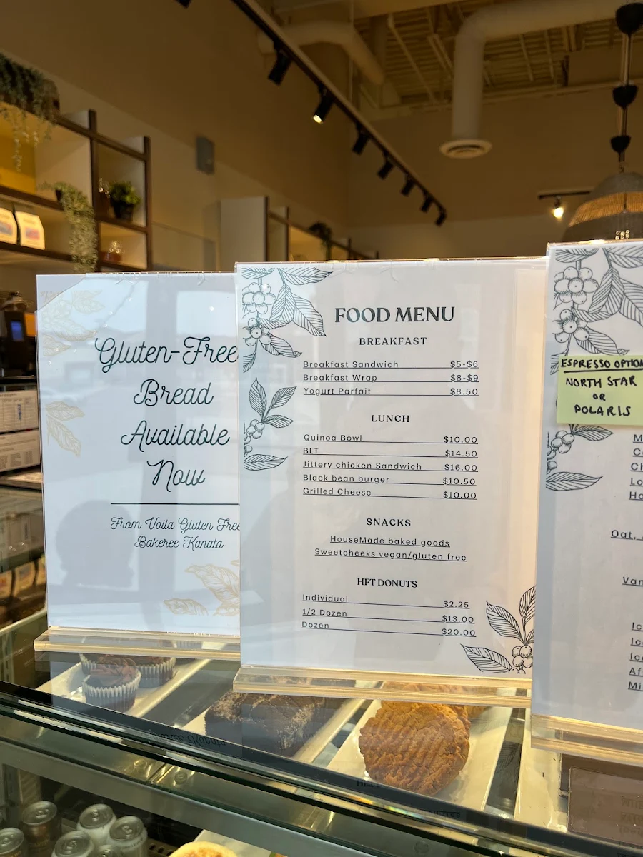 Menu, Equator Coffee Kanata