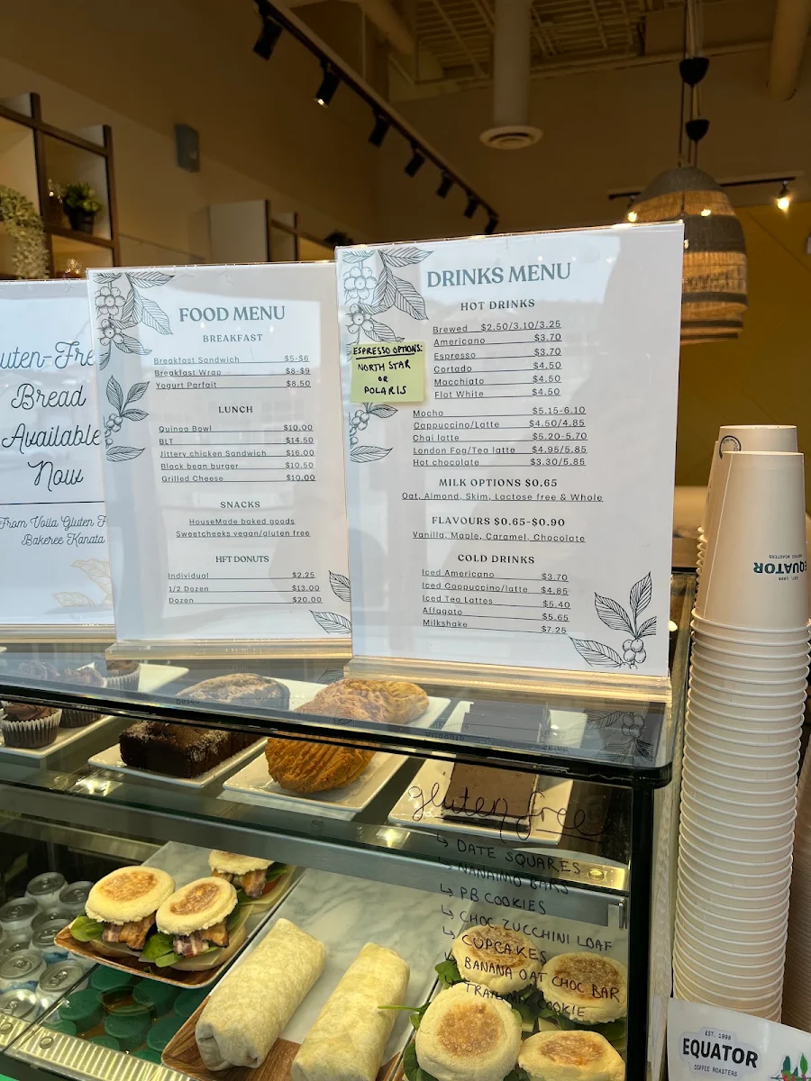 Menu, Equator Coffee Kanata