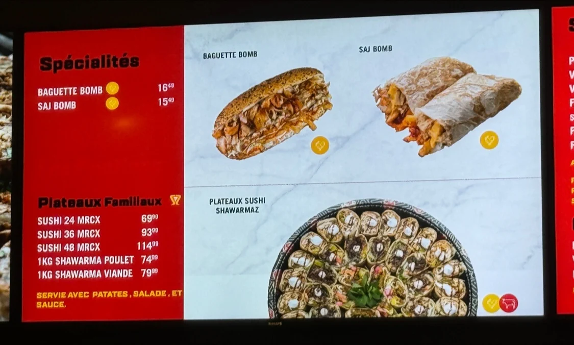 Menu, Shawarmaz