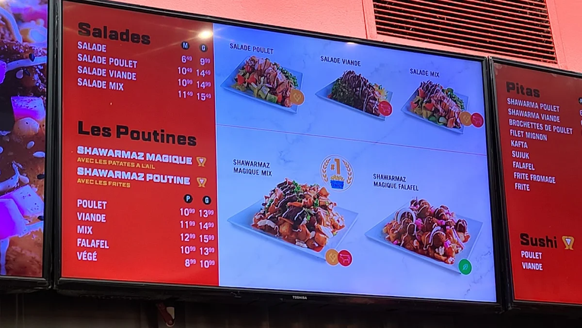 Menu, Shawarmaz