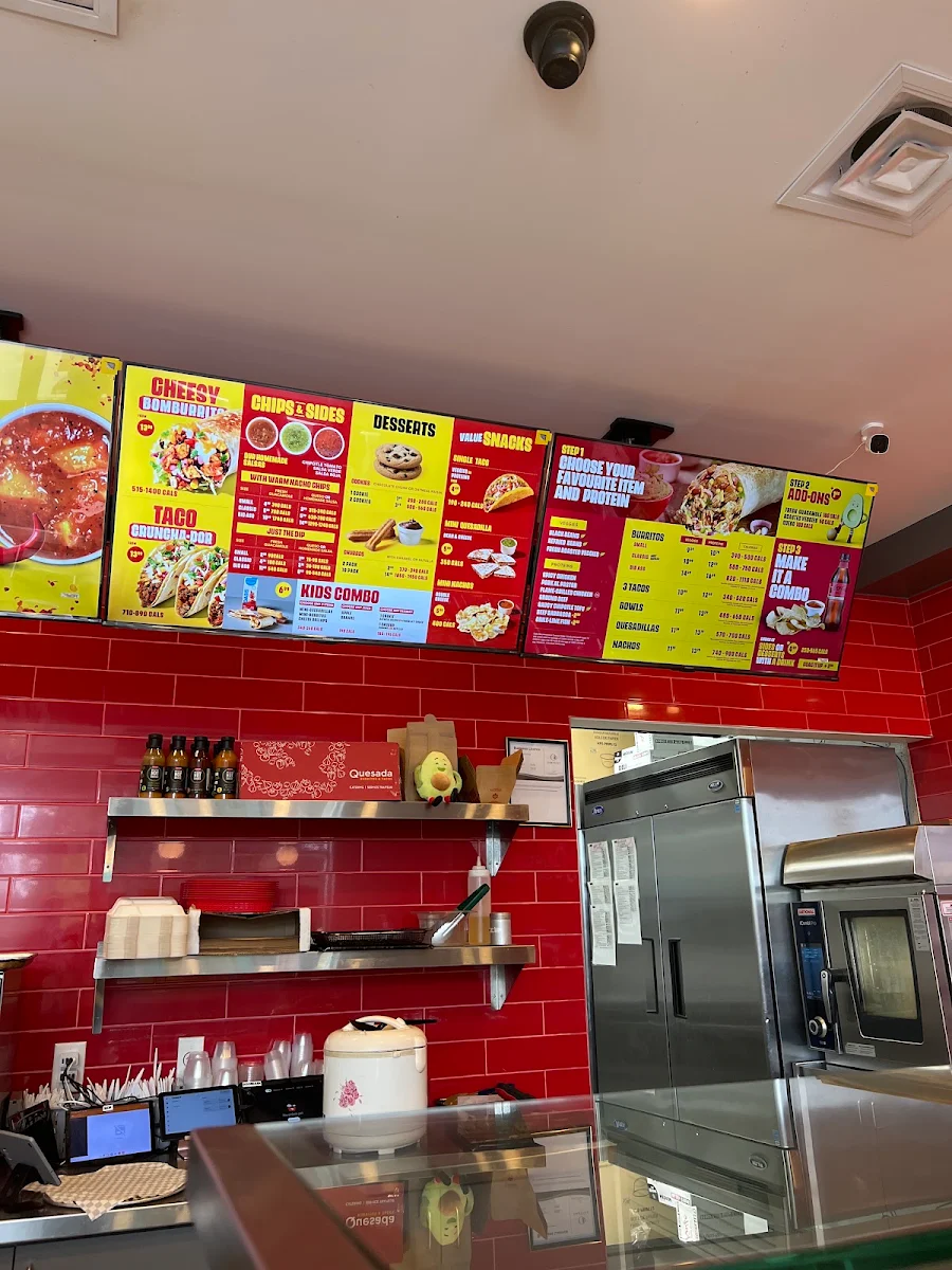 Menu, Quesada Burritos & Tacos