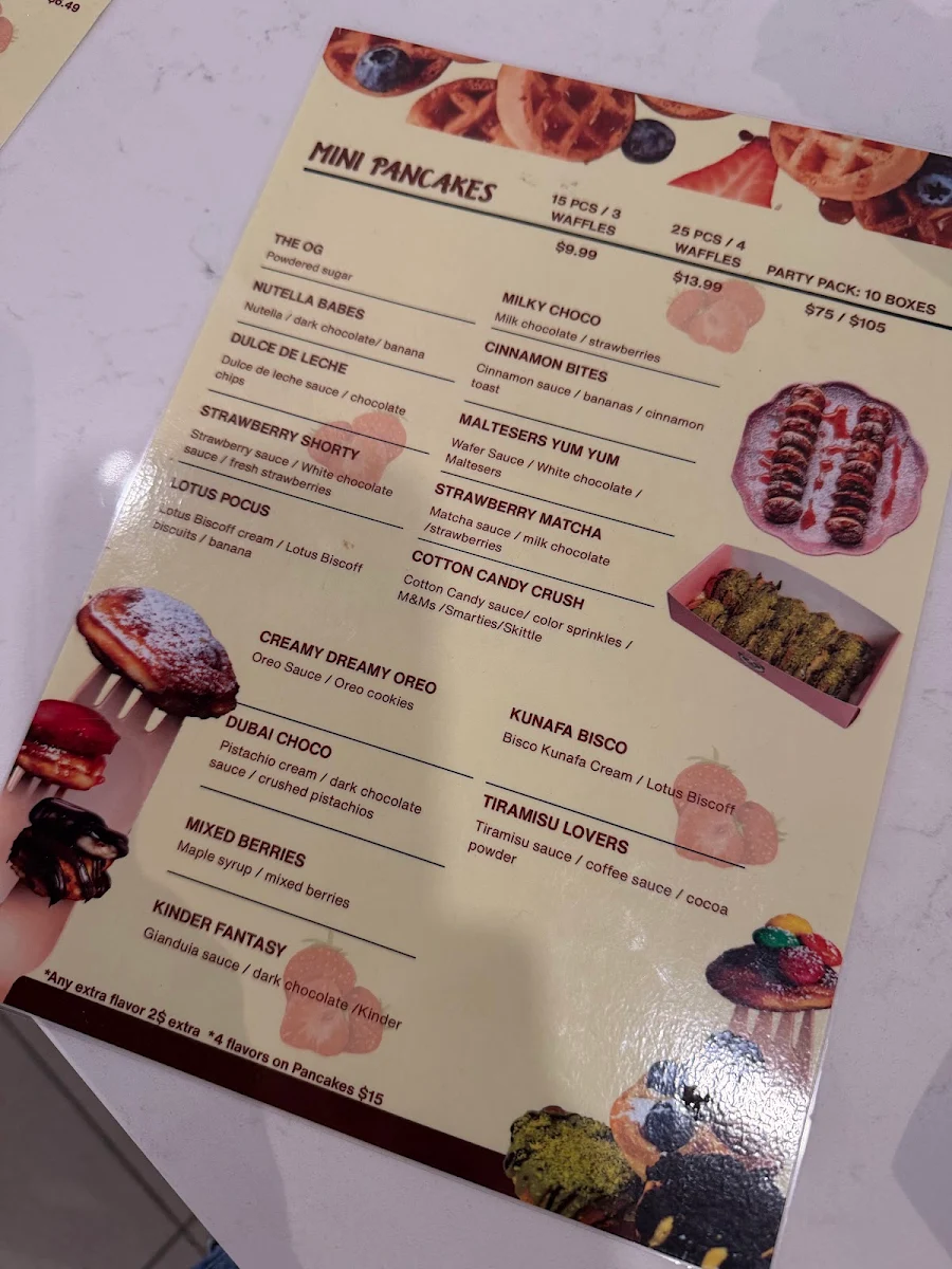 Menu, Panda Pancakes and Ice Cream
