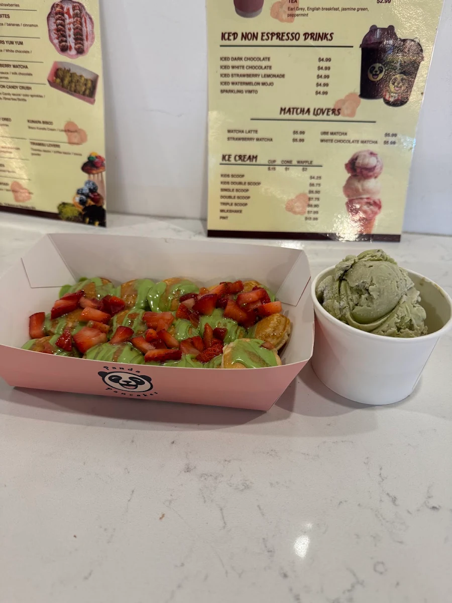 Menu, Panda Pancakes and Ice Cream