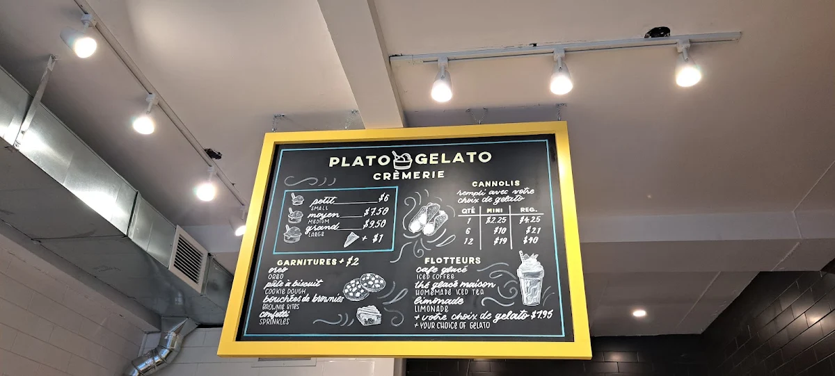 Menu, Plato gelato
