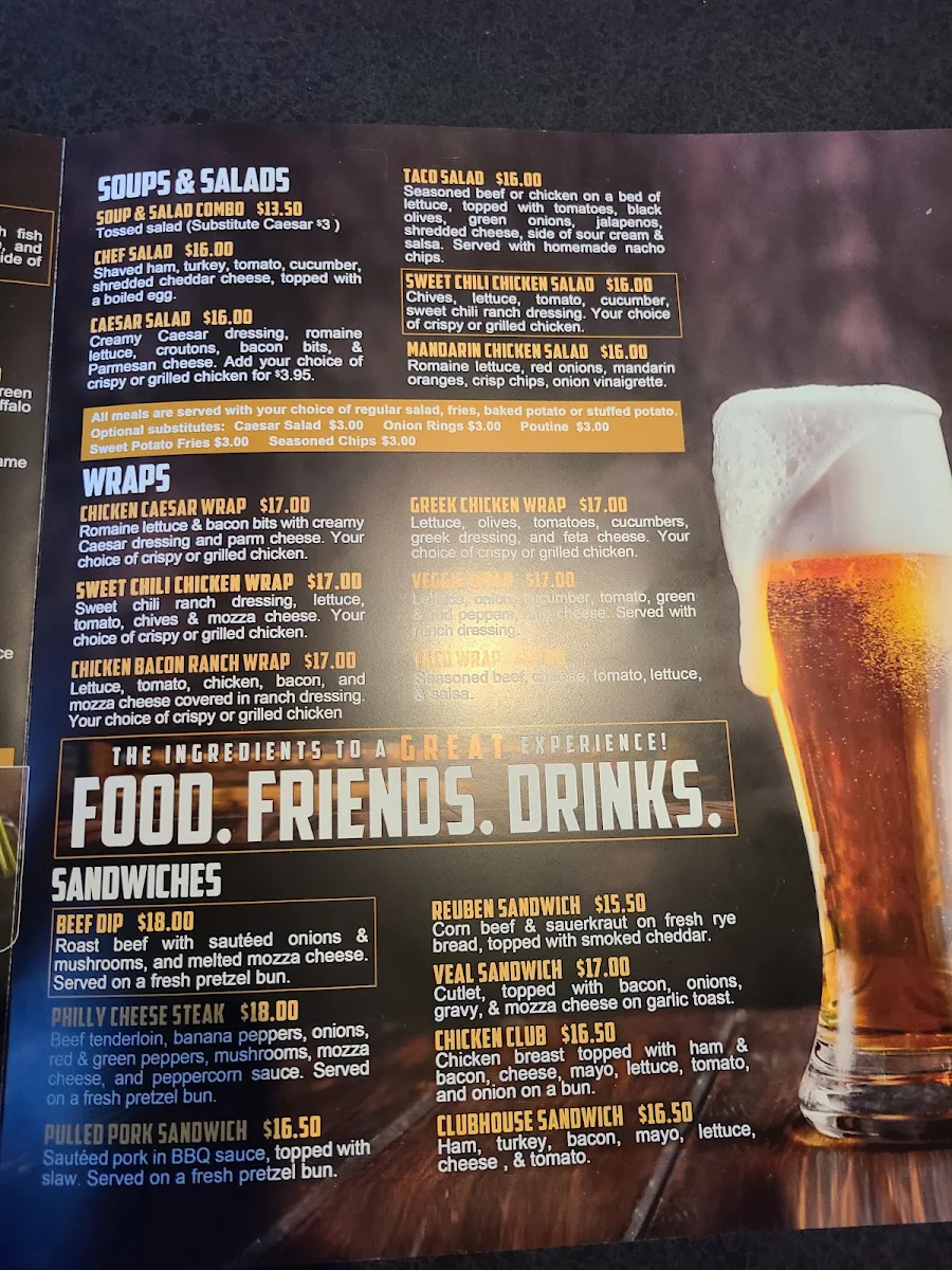 Menu, DayzOff Pub