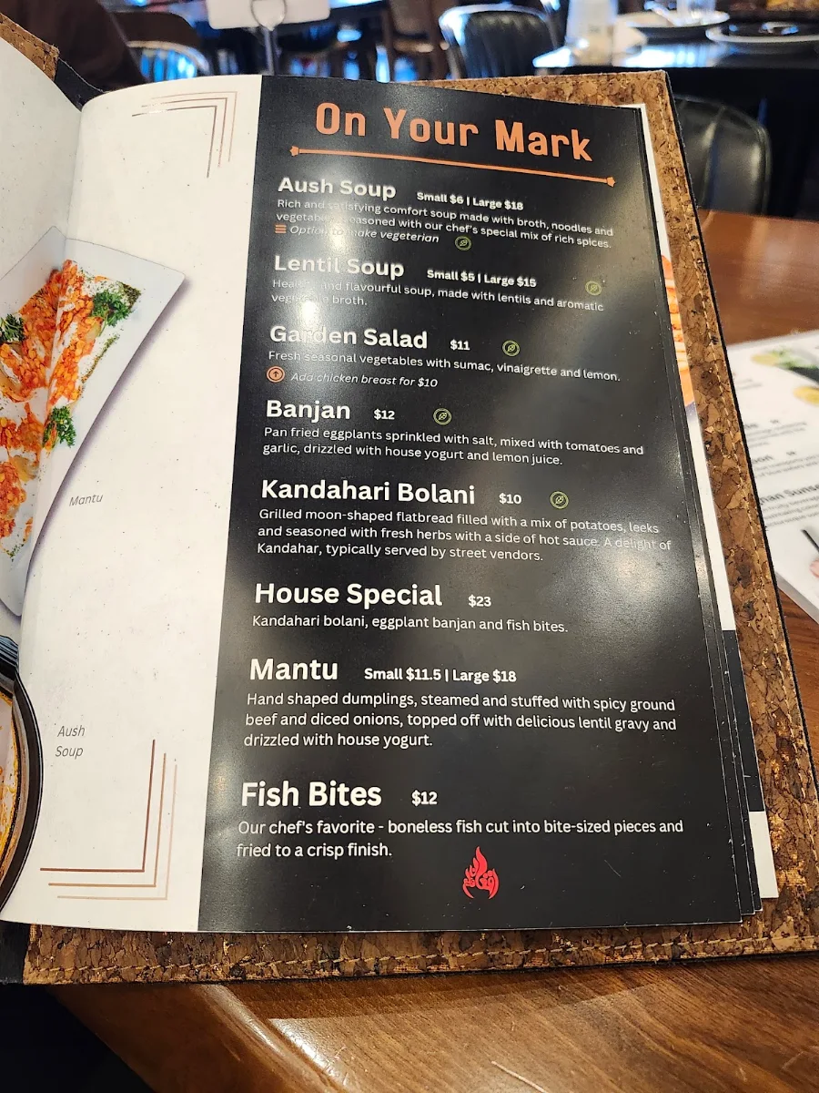 Menu, Afghan Flame