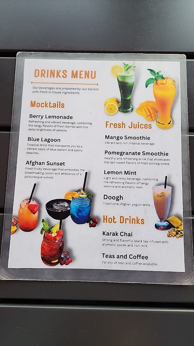 Menu, Afghan Flame