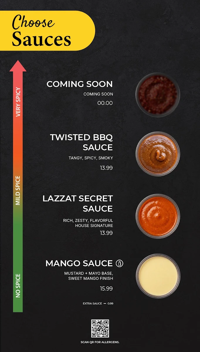 Menu, Lazzat Grill & Shakes
