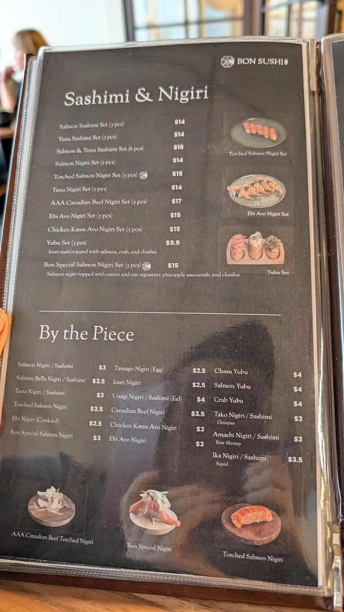Menu, Bon Sushi