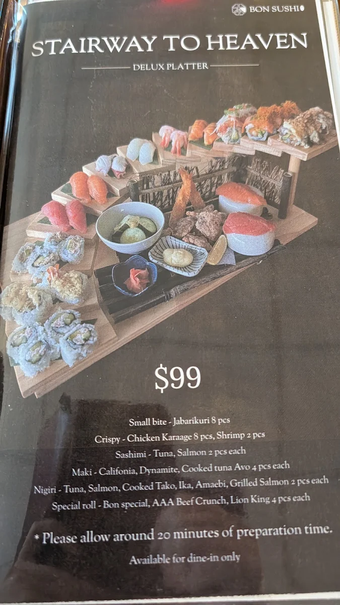 Menu, Bon Sushi