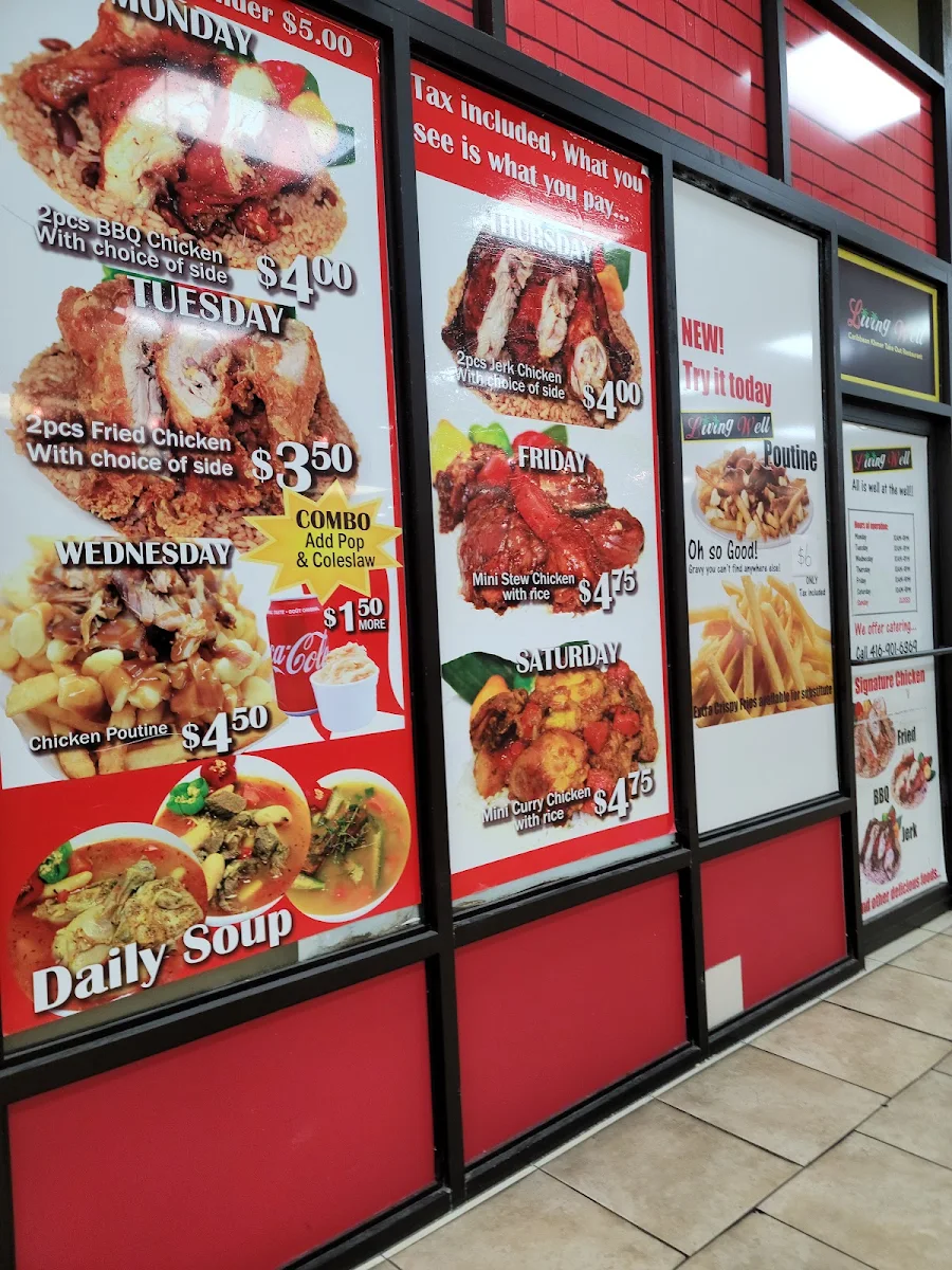 Menu, Livingwell Jerk N Fried Caribbean (Islington)