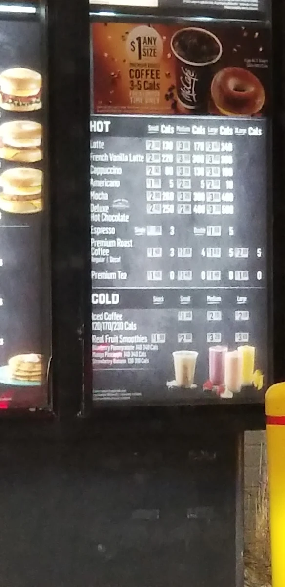Menu, McDonald's