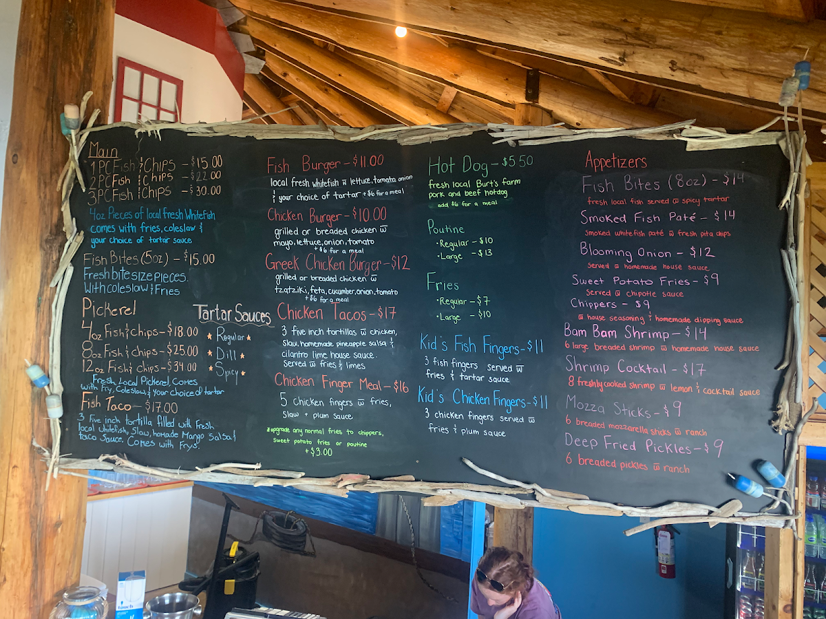 Menu, Purvis Fish & Chips