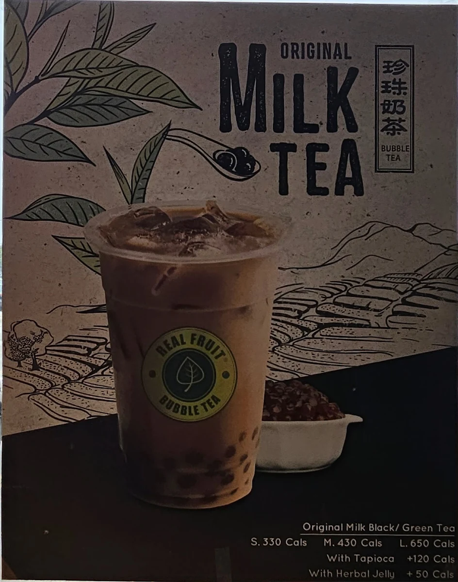 Menu, Real Fruit Bubble Tea