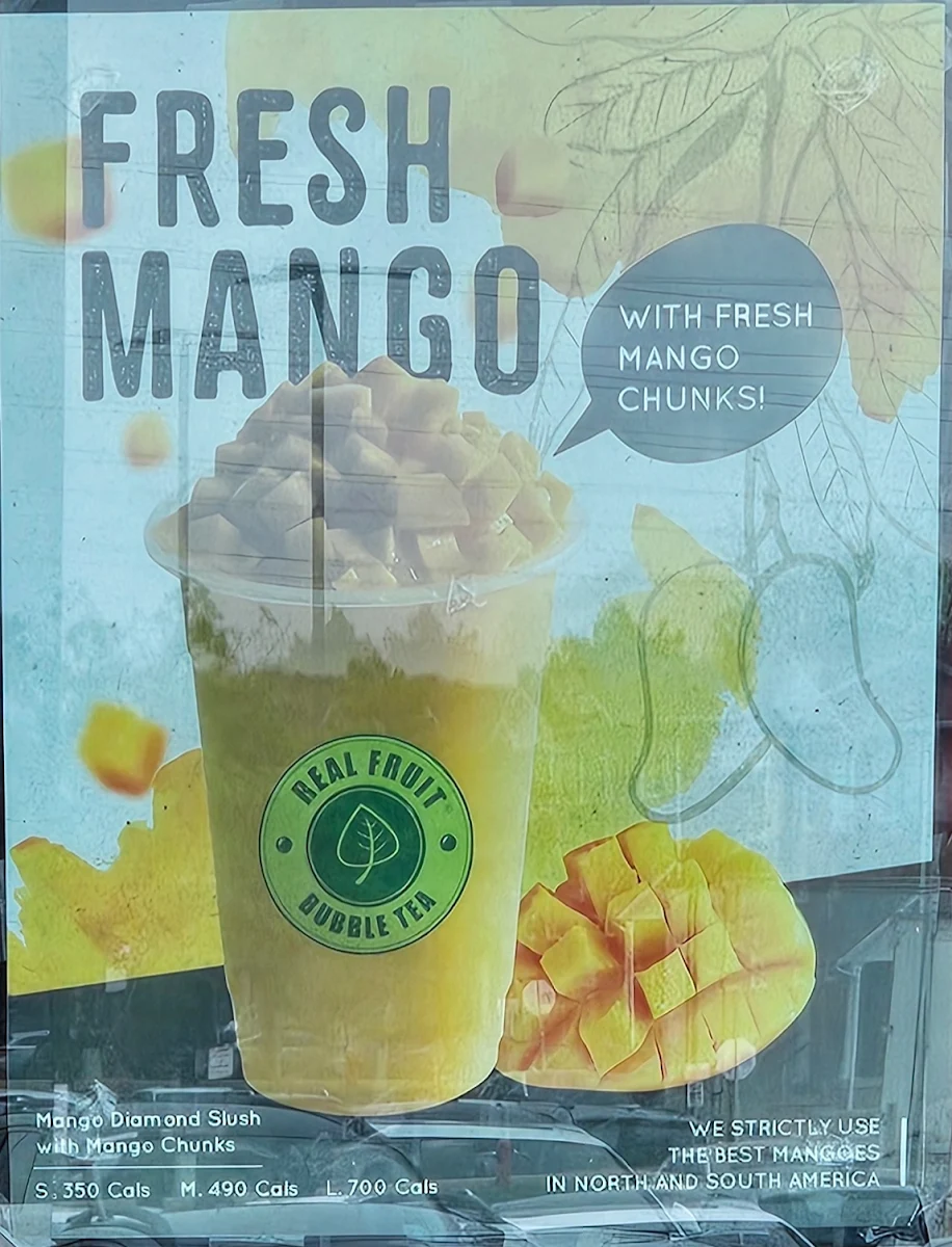 Menu, Real Fruit Bubble Tea