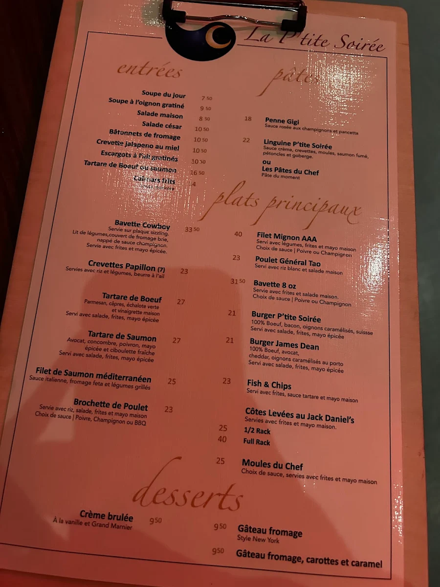 Menu, Le P'tit Réveil - La P'tite Soirée
