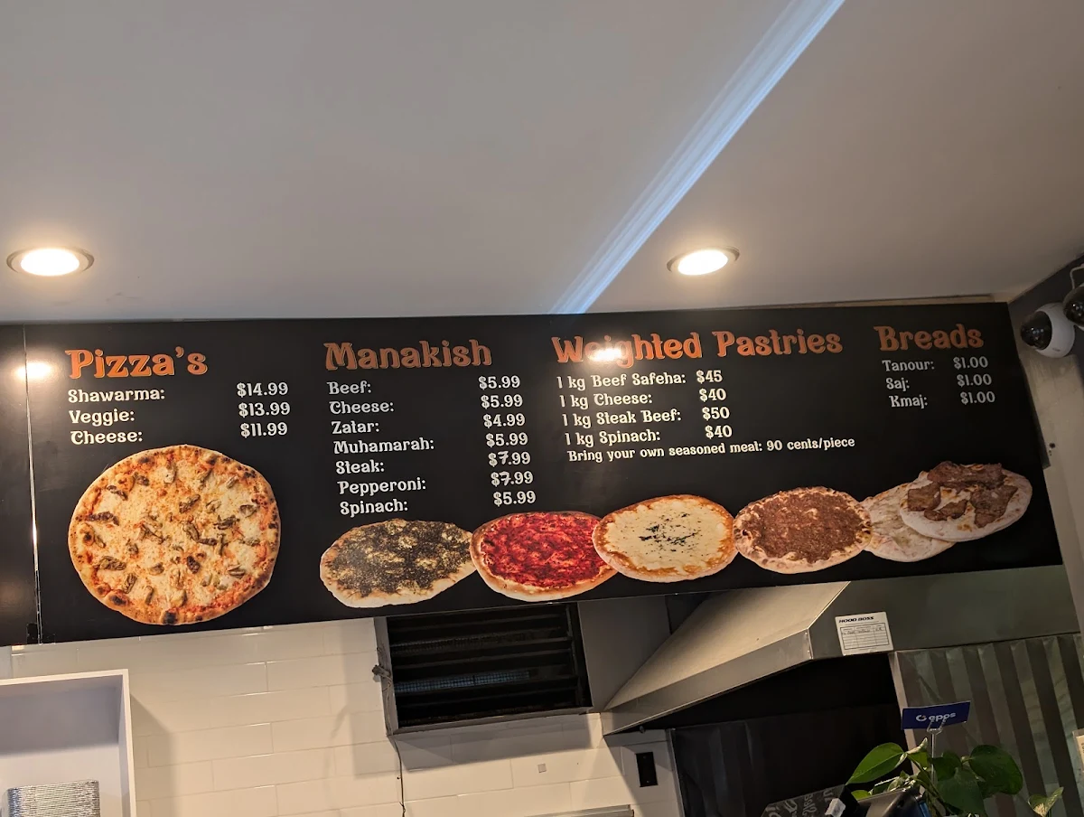 Menu, Reif Bakery