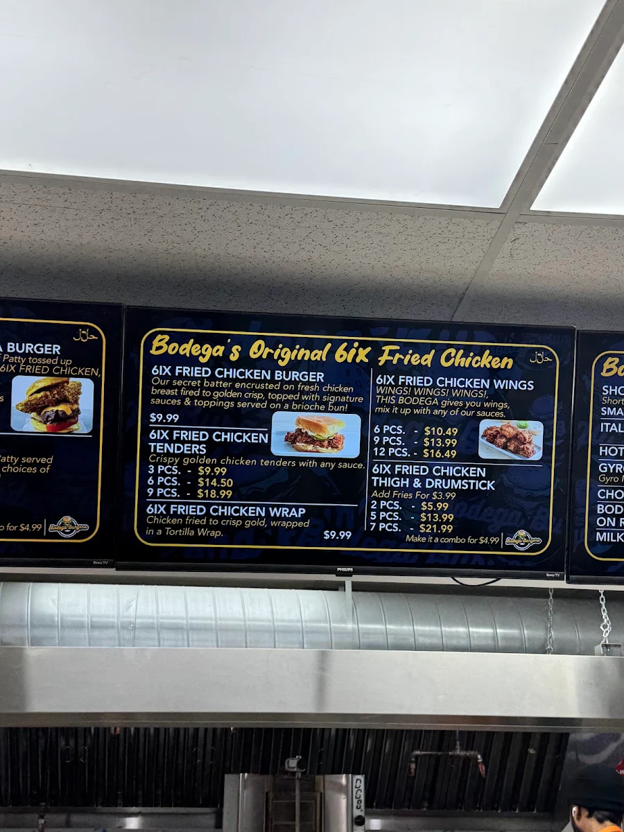 Menu, Bodega Burgers - 2611 Eglinton West