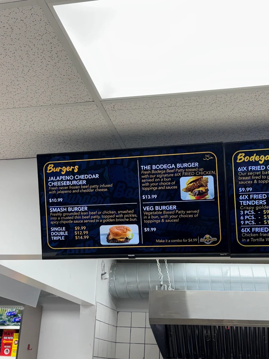 Menu, Bodega Burgers - 2611 Eglinton West