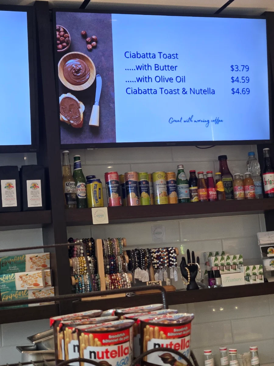 Menu, Italian Ice Cream