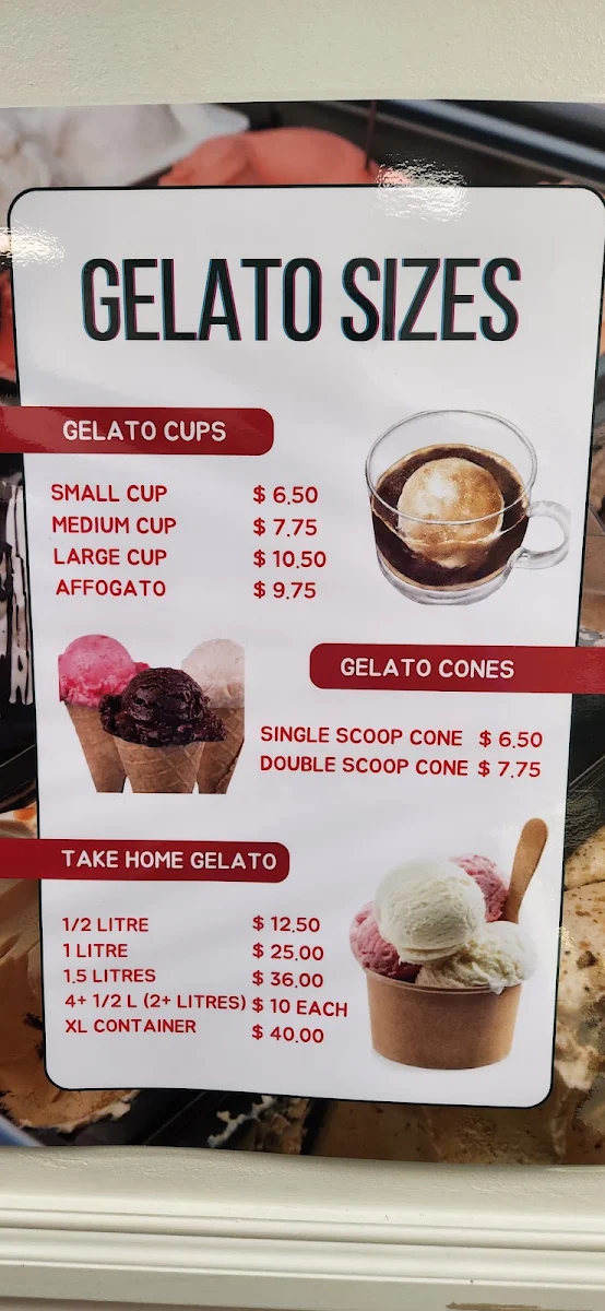 Menu, Pronto Cafe