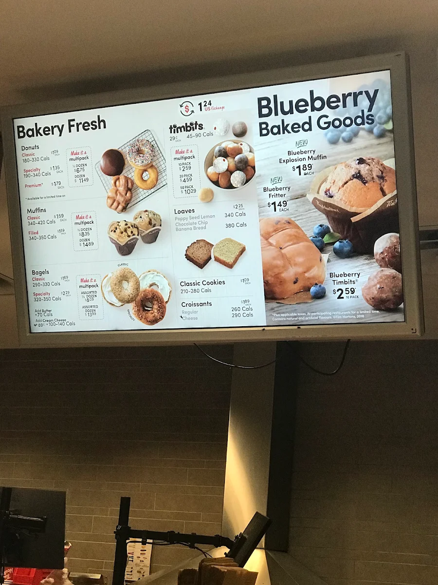 Menu, Tim Hortons