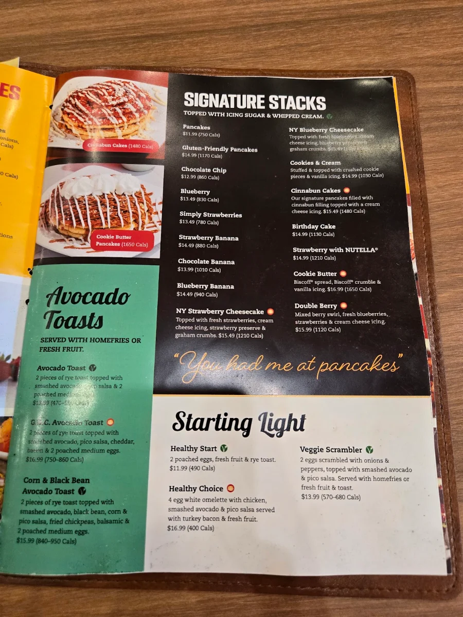 Menu, Stacked Pancake & Breakfast House