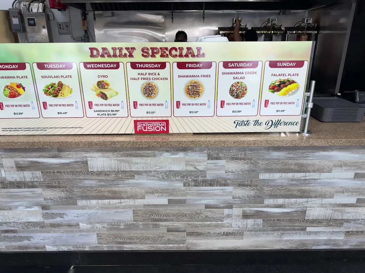 Menu, SHAWARMA FUSION