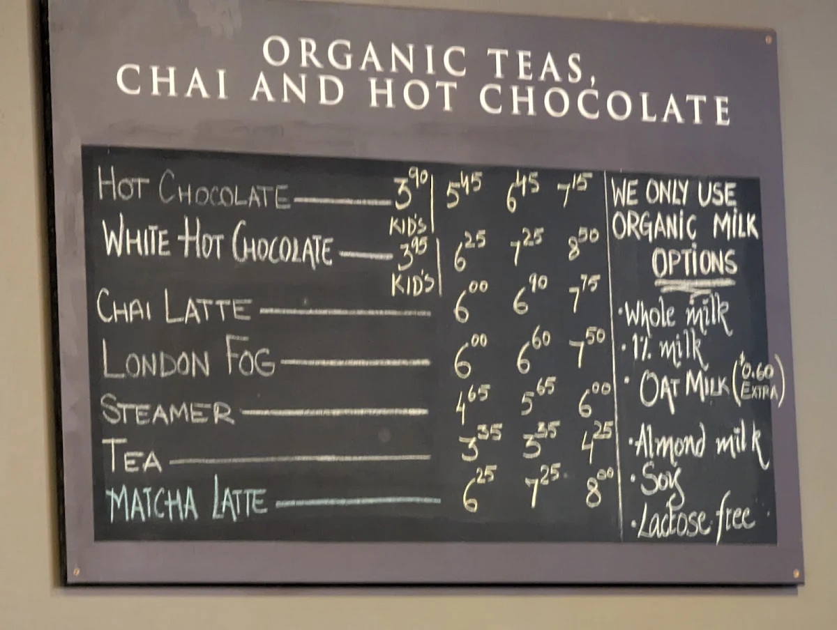 Menu, Kingston Coffee House