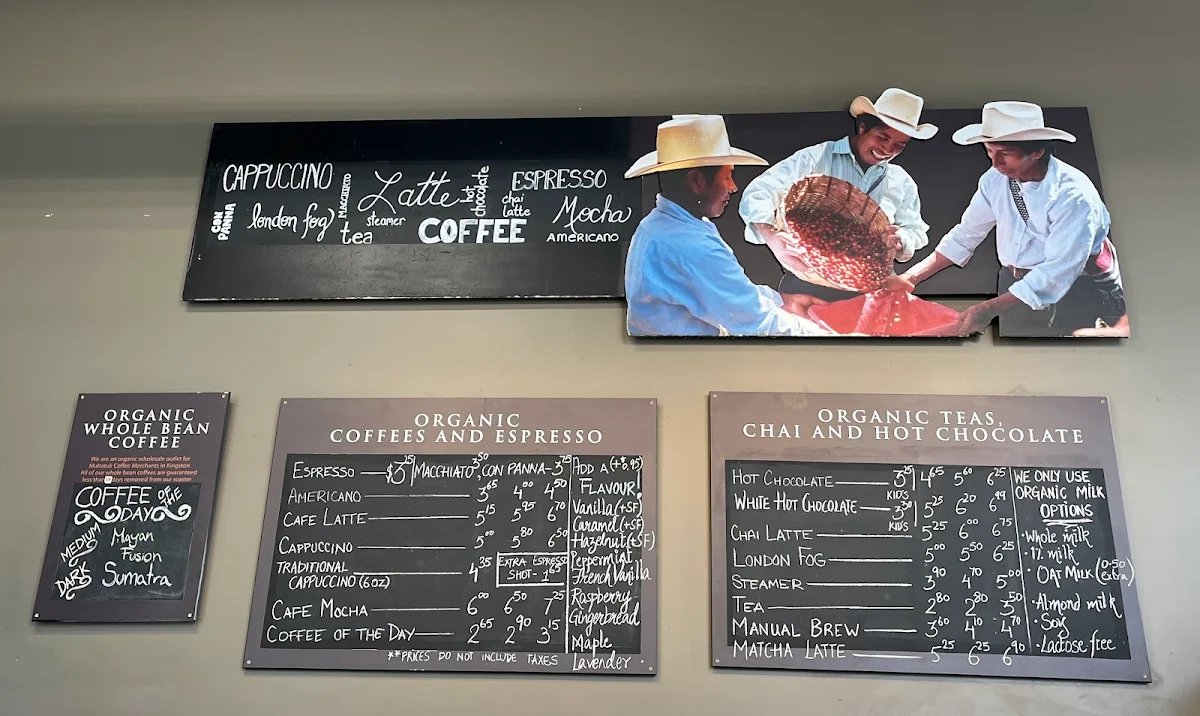 Menu, Kingston Coffee House