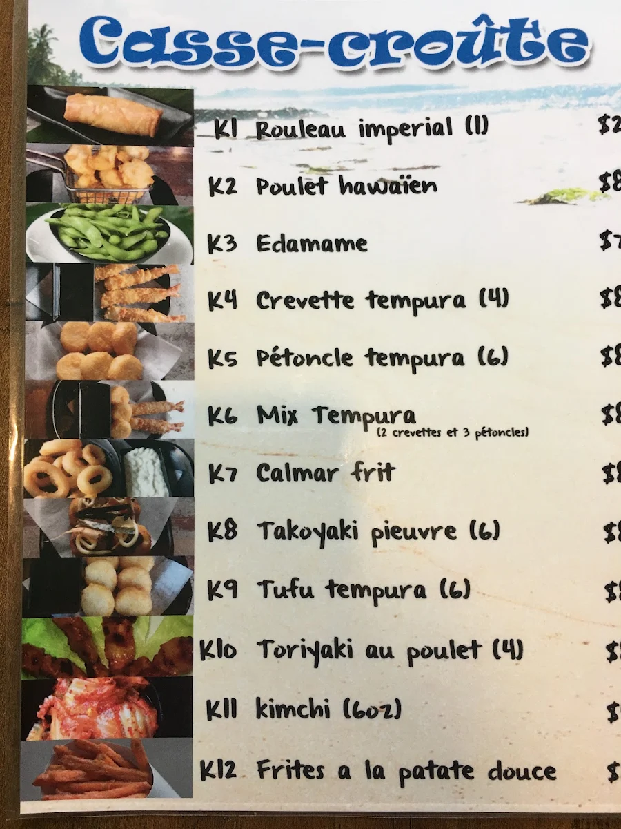 Menu, Sucré Sushi & Poke ( Sushi+Poké+Bubble Tea)