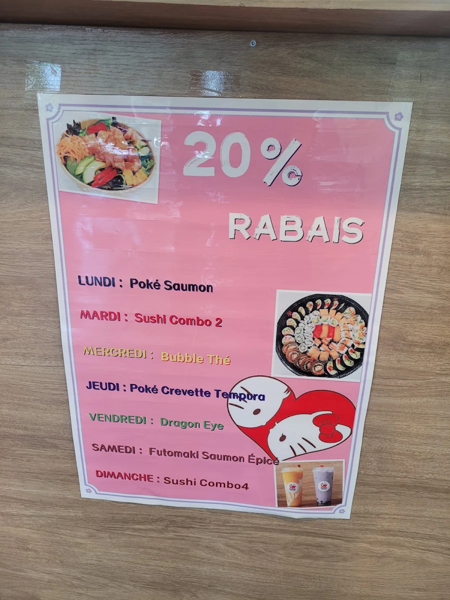 Menu, Sucré Sushi & Poke ( Sushi+Poké+Bubble Tea)