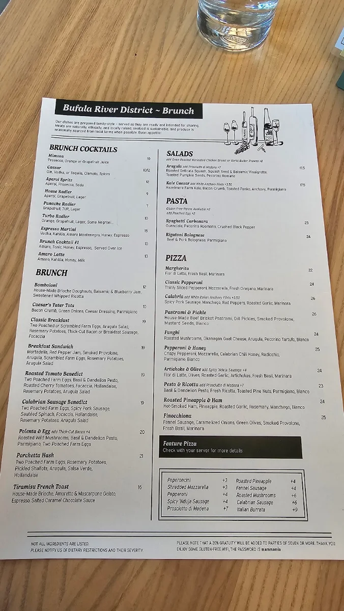 Menu, Bufala River District
