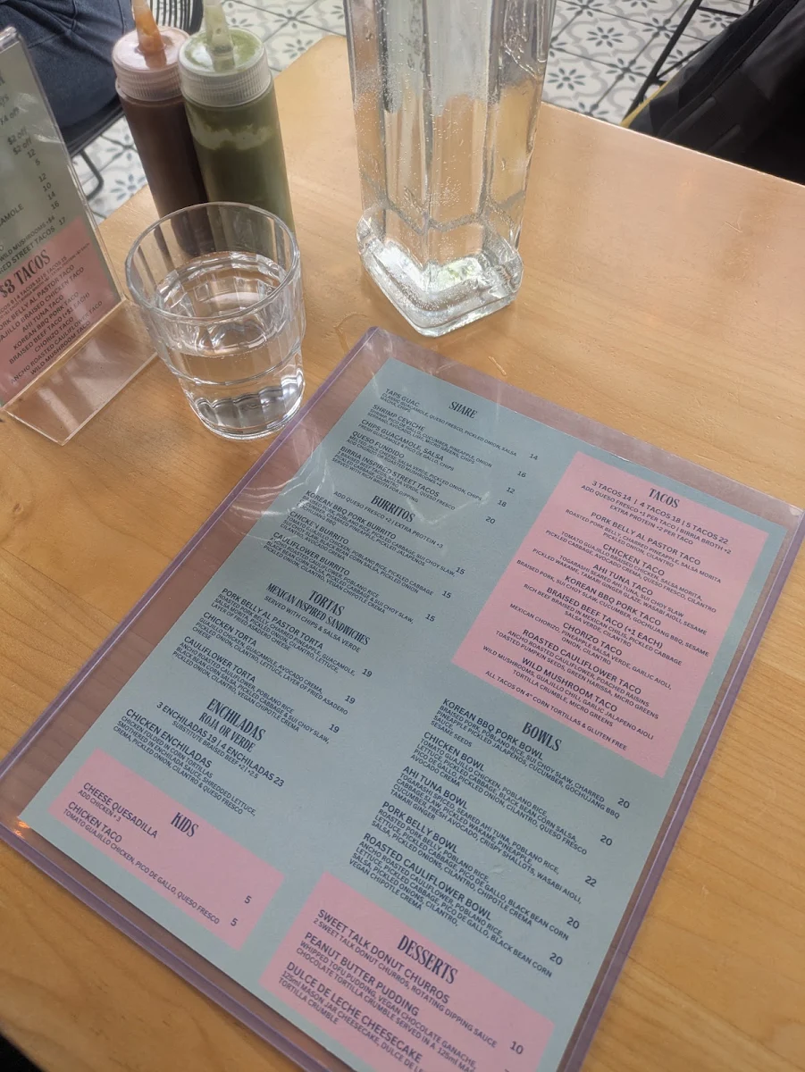 Menu, Taps and Tacos