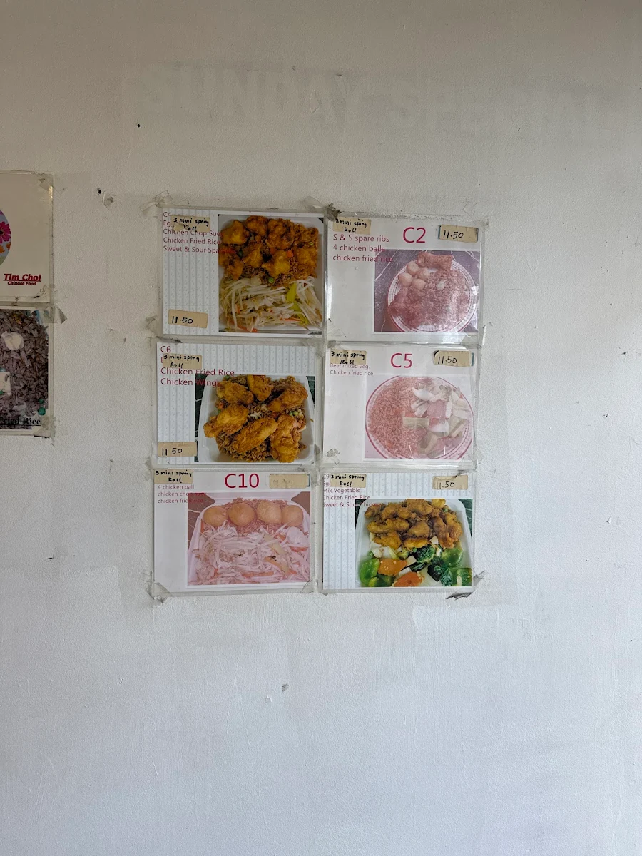 Menu, Tim Choi's Chinese Food