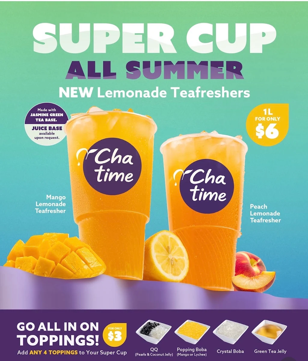Menu, Chatime Bubble Tea