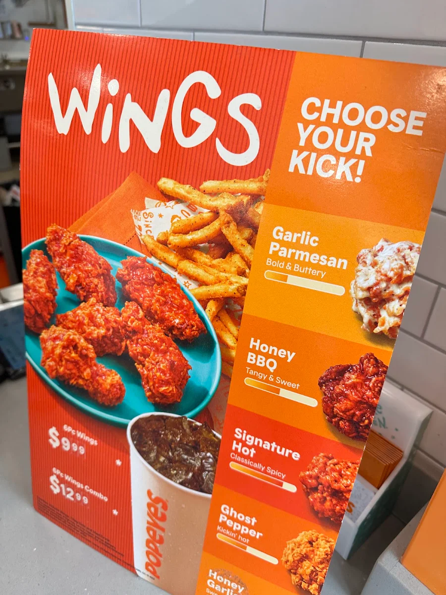 Menu, Popeyes Louisiana Kitchen