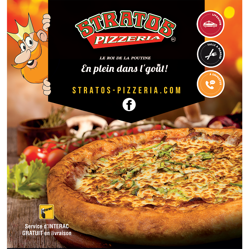 Menu, Stratos Pizzeria