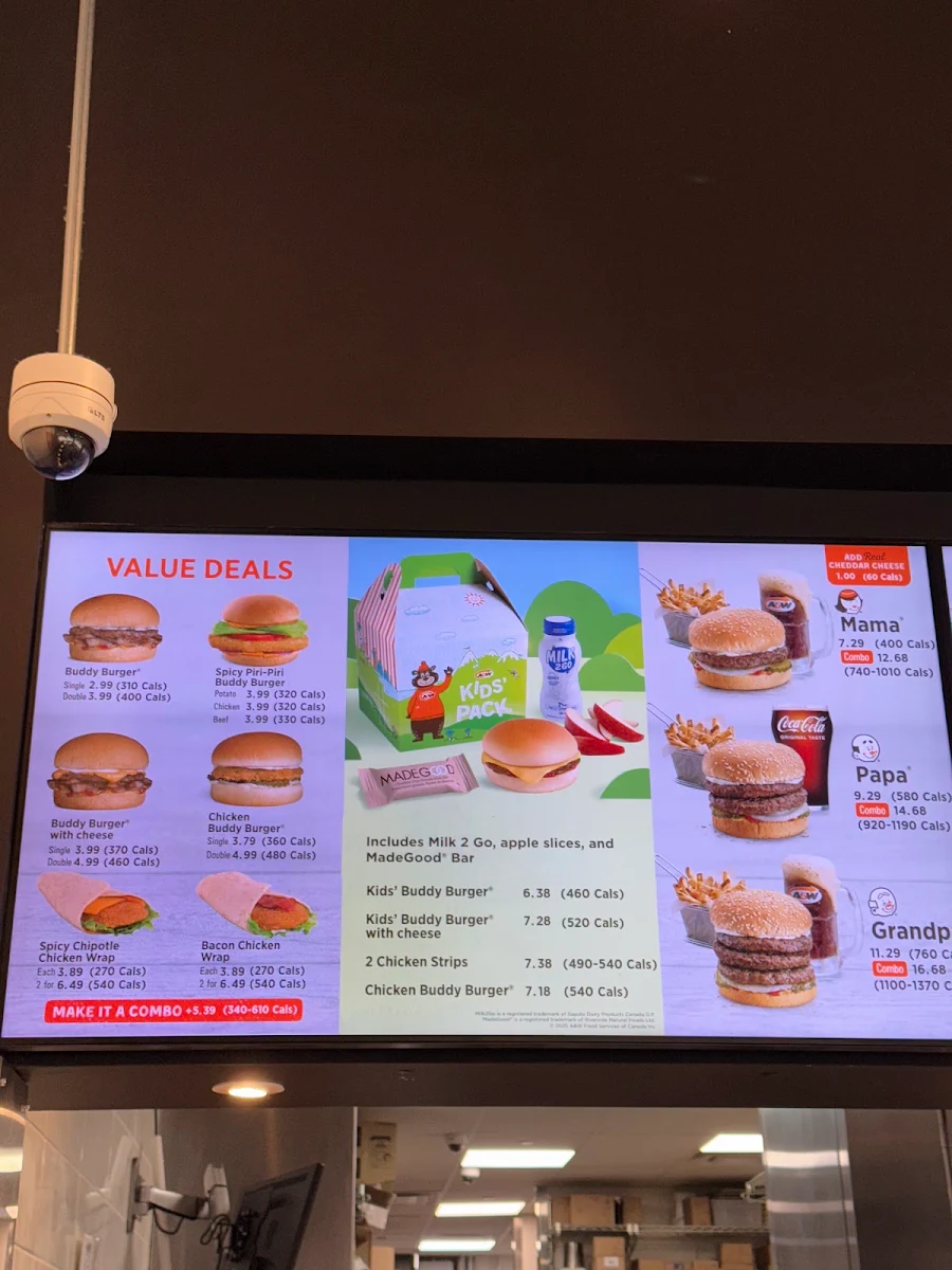 Menu, A&W