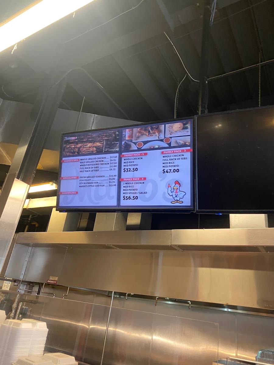 Menu, Mario's BBQ