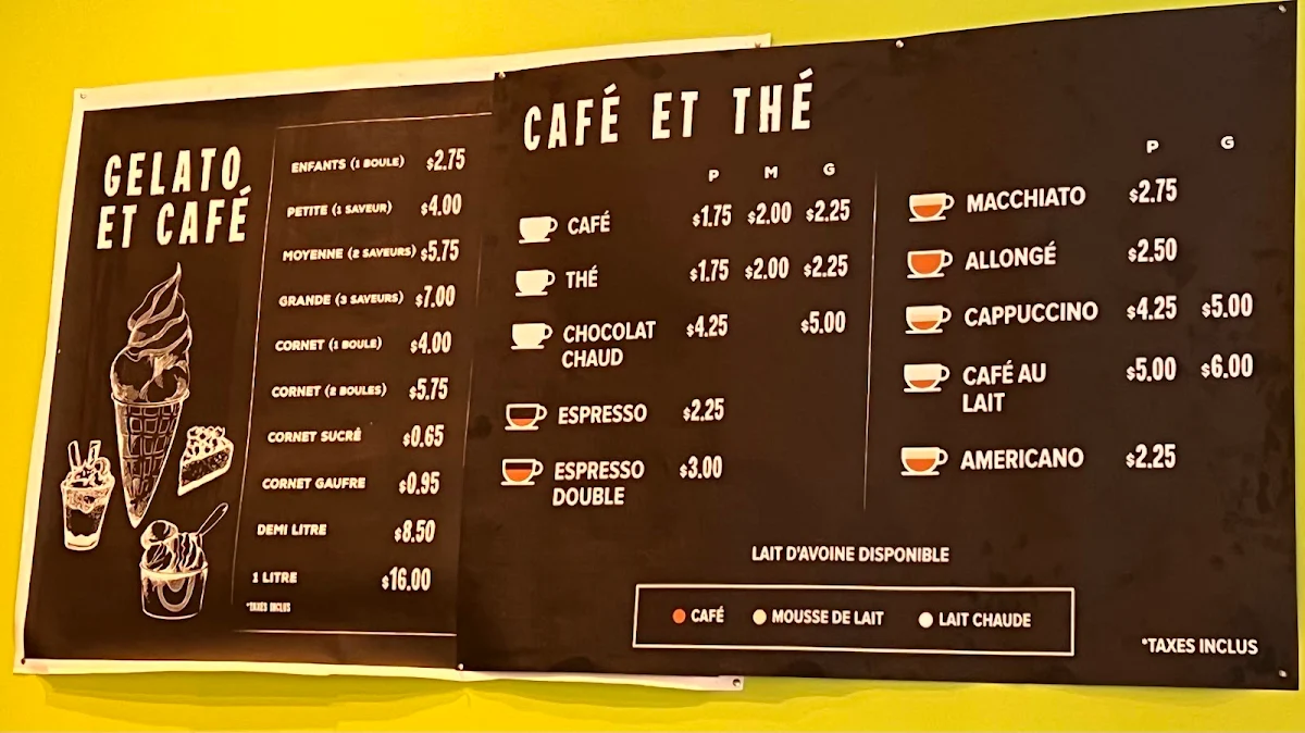 Menu, Boulangerie Non Solo Pane