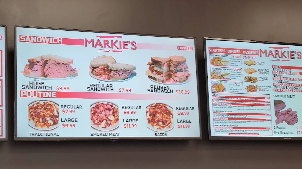 Menu, Markie's Montreal Smoked Meat