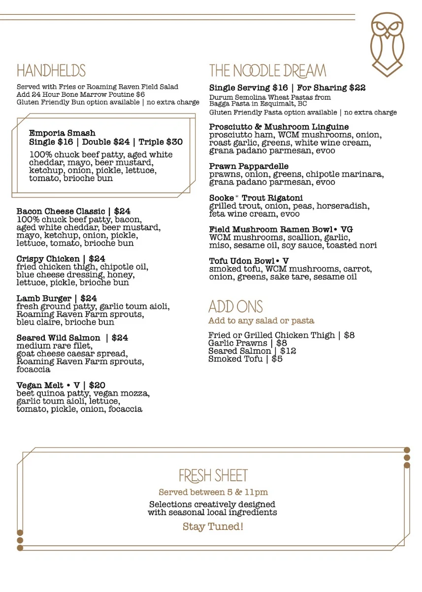 Menu, Emporia
