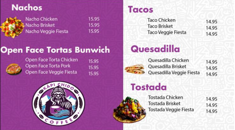 Menu, Kapi Chido Coffee Roasters