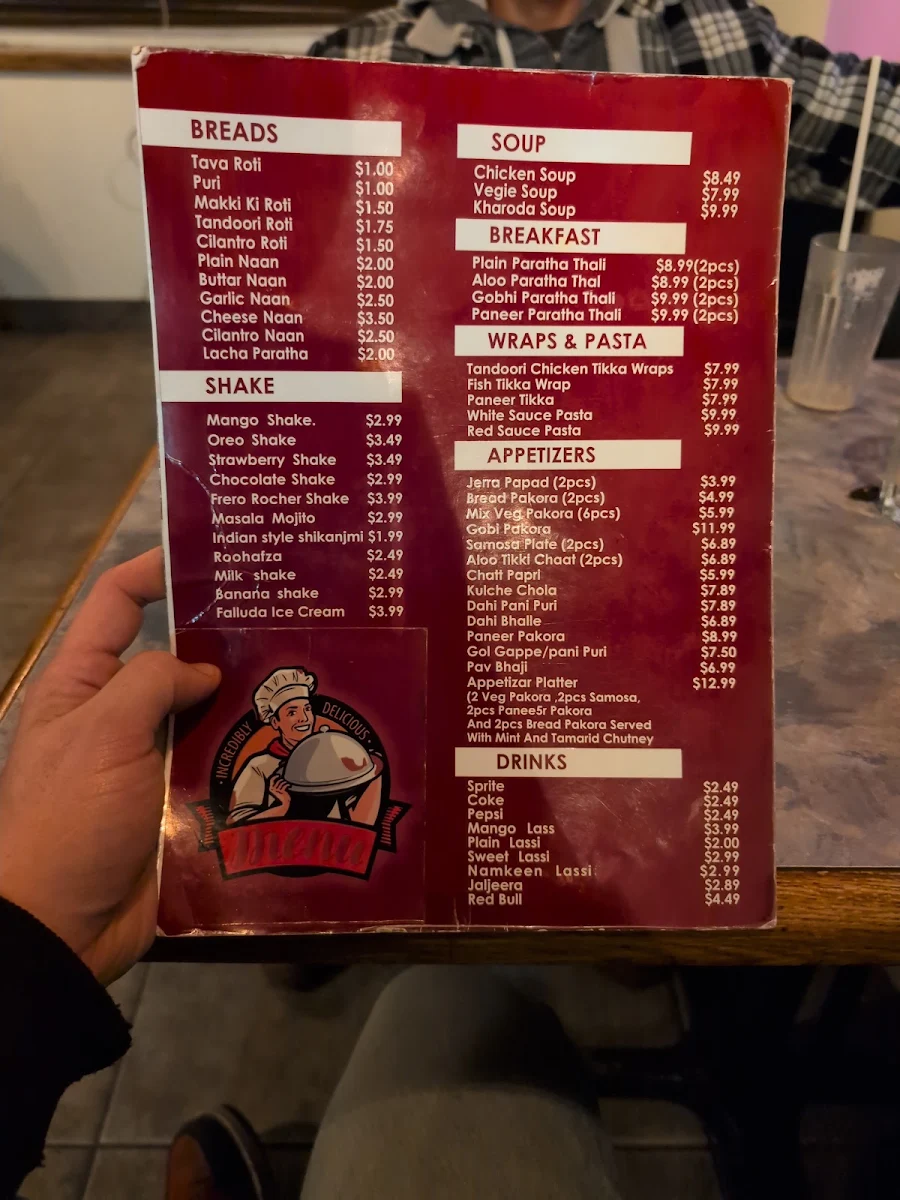 Menu, Singh Sweet Mahal