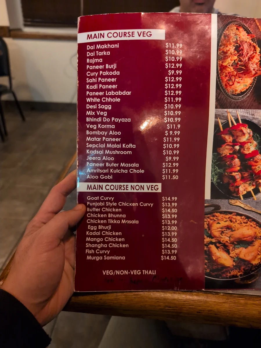Menu, Singh Sweet Mahal